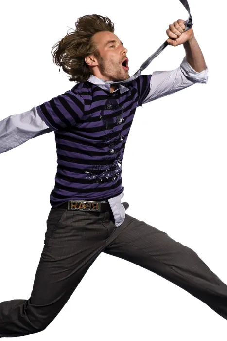Framed Print : Print of a Jumping Hipster from imageBROKER Framed Print : Print of a Jumping Hipster from imageBROKER