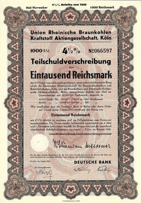 Framed Print : Historic Security Print, 1000 Reichsmarks