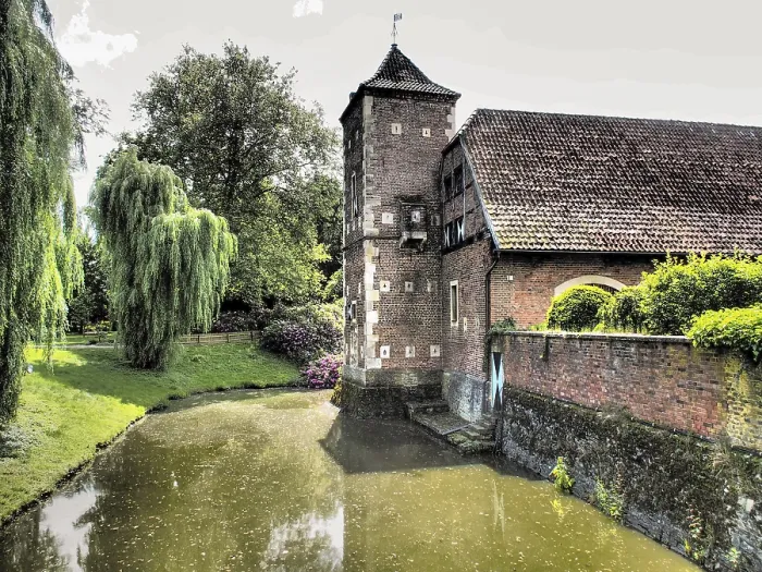 Framed Print : Historic Tower Print - Havixebeck, Munsterland, Germany Framed Print : Historic Tower Print - Havixebeck, Munsterland, Germany