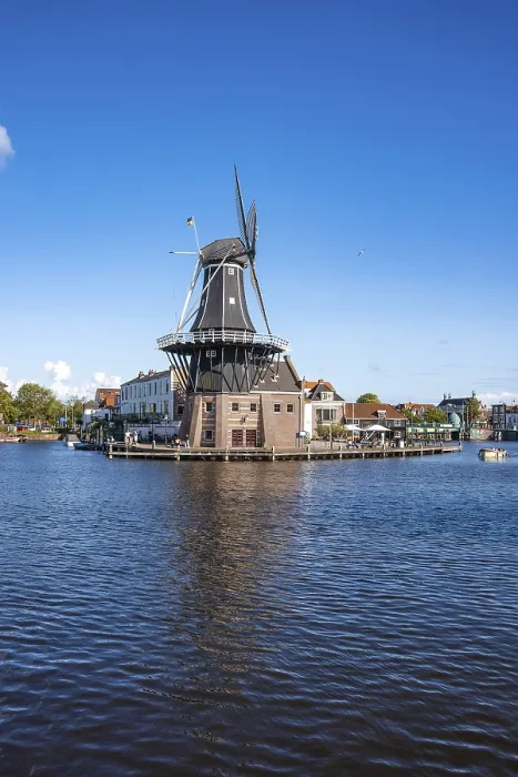 Framed Print : Historic Mill Print, Haarlem Waterfront Framed Print : Historic Mill Print, Haarlem Waterfront
