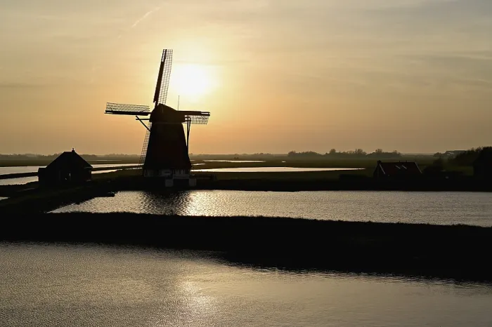 Framed Print : Historic Windmill Print - Texel, Netherlands
