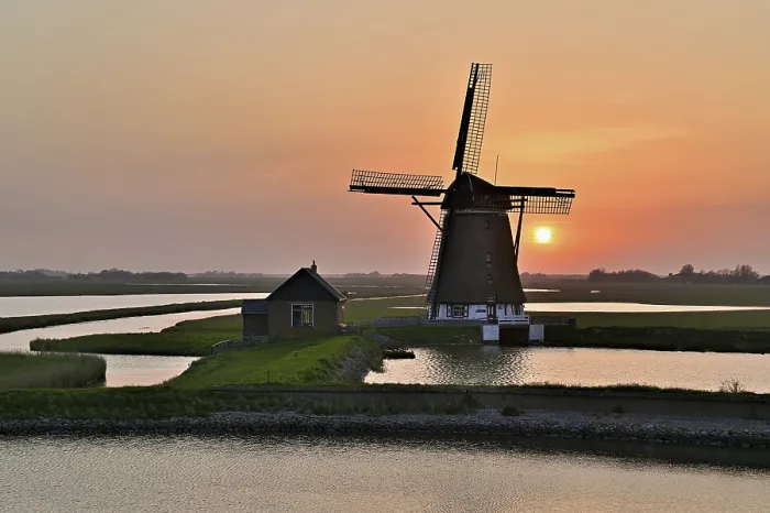 Framed Print : Historic Windmill Print, Texel, Netherlands Framed Print : Historic Windmill Print, Texel, Netherlands