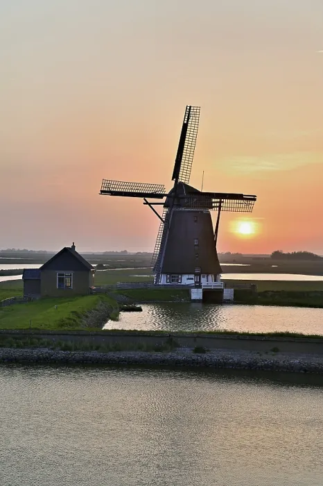 Framed Print : Historic Windmill Print, Texel, North Holland, Netherlands Framed Print : Historic Windmill Print, Texel, North Holland, Netherlands