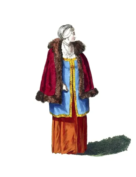 Drawing Winter Time Dresses 18th Century Russian Lady In Winter