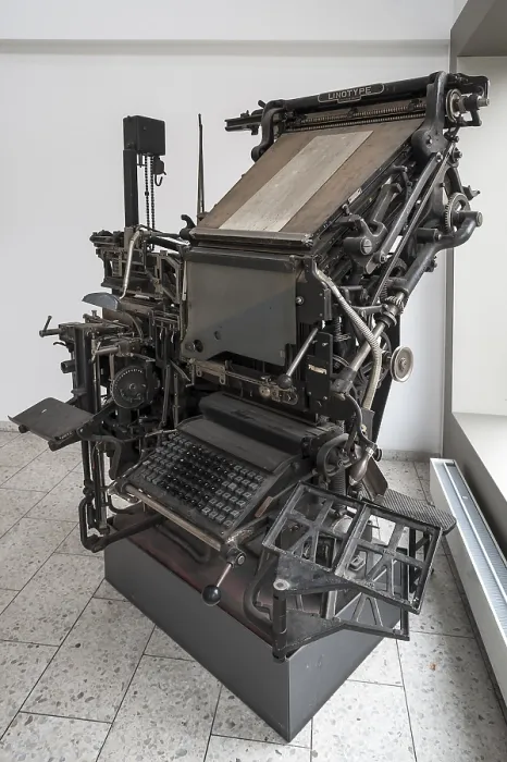 Framed Print : Historical Linotype Machine Print, Nuremberg, Germany Framed Print : Historical Linotype Machine Print, Nuremberg, Germany