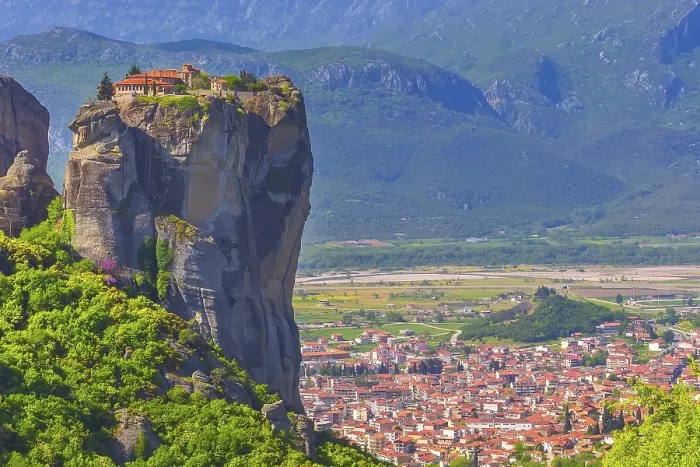 Framed Print : Meteora Print: Holy Trinity Monastery on Cliff Rock Top Framed Print : Meteora Print: Holy Trinity Monastery on Cliff Rock Top