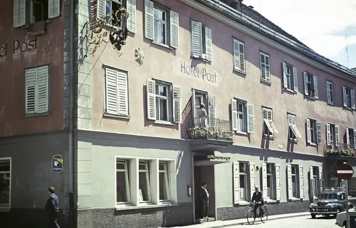 Framed Print : Hotel Post Print, Bludenz, Austria 1960