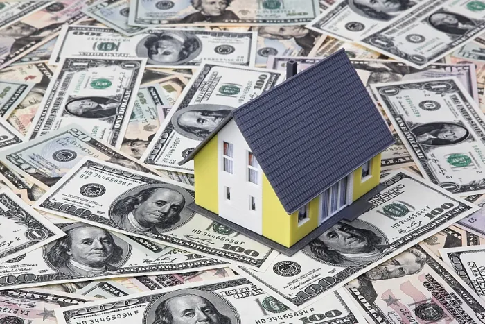 Framed Print : A House Stands on Many Dollar Notes Print Framed Print : A House Stands on Many Dollar Notes Print