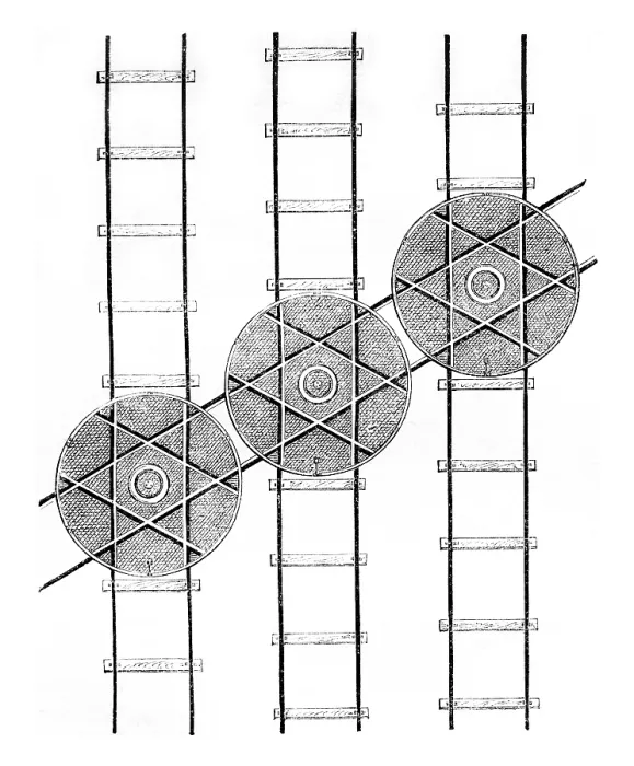 Framed Print : Vintage Print of Oblique Hubs Three Parallel Tracks Framed Print : Vintage Print of Oblique Hubs Three Parallel Tracks