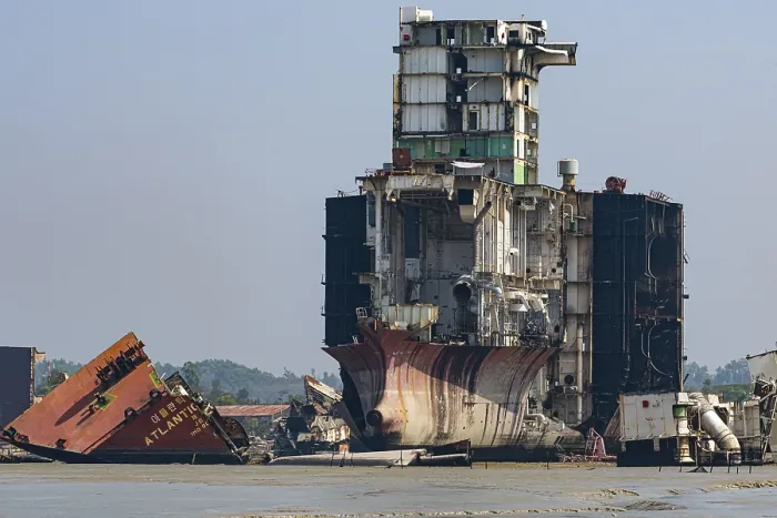 Framed Print : Huge Container Ship Breakup Print, Chittagong Framed Print : Huge Container Ship Breakup Print, Chittagong