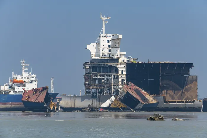 Framed Print : Huge Container Ships Breaking Up Print, Chittagong Ship Yard Framed Print : Huge Container Ships Breaking Up Print, Chittagong Ship Yard
