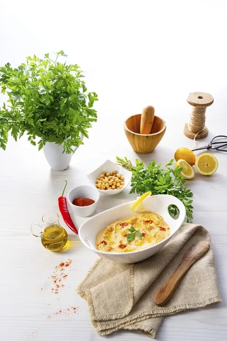 Framed Print : Hummus Paste Print with Lemon and Chilli Framed Print : Hummus Paste Print with Lemon and Chilli