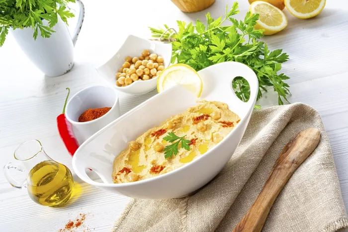 Framed Print : Hummus Print with Lemon and Chilli Framed Print : Hummus Print with Lemon and Chilli