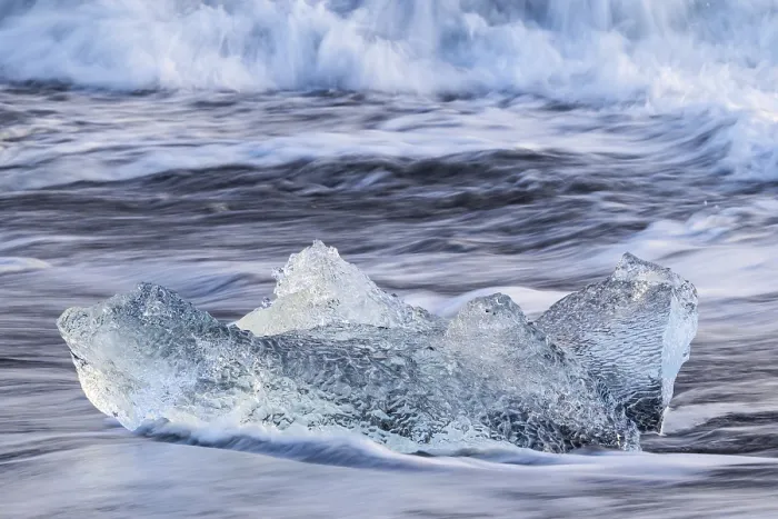 Framed Print : Ice Chunks on Lava Beach Print, Diamond Beach, Iceland Framed Print : Ice Chunks on Lava Beach Print, Diamond Beach, Iceland