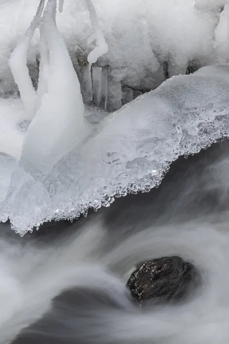 Framed Print : Ice Formations on Alvdal Stream, Norway Print