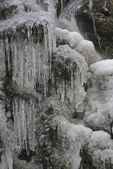 Framed Print : Iced-over Stream with Ice Formations, Print Framed Print : Iced-over Stream with Ice Formations, Print