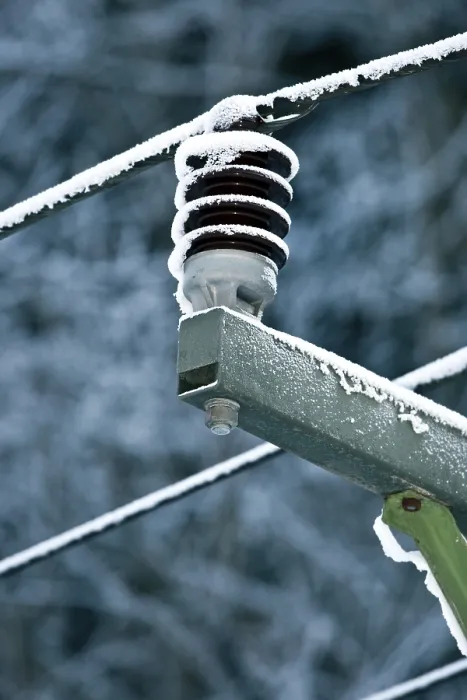 Framed Print : Iced over power pole in a forest, Bavaria, Germany - Print Framed Print : Iced over power pole in a forest, Bavaria, Germany - Print