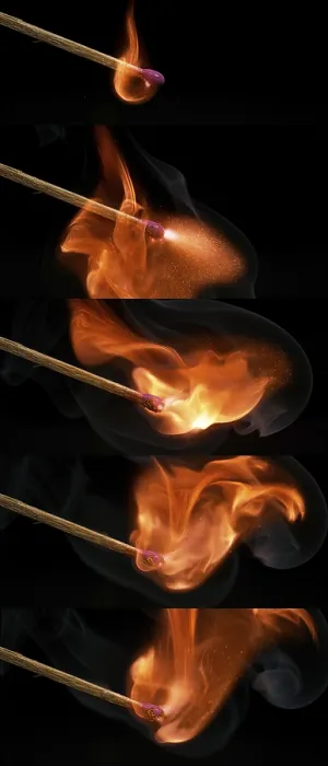Framed Print : Igniting Matches Print against Black Background Framed Print : Igniting Matches Print against Black Background