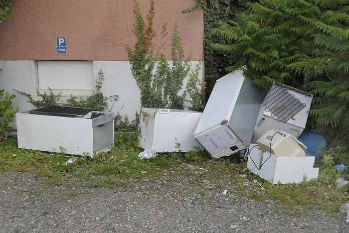 Framed Print : Illegal Garbage Dumping Print: Residential Area Pollution Framed Print : Illegal Garbage Dumping Print: Residential Area Pollution