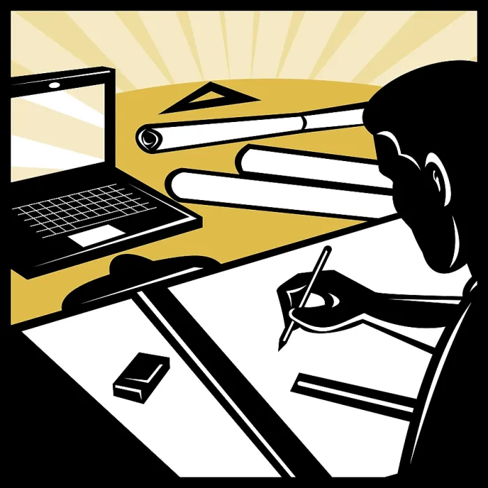 Framed Print : Architectural Draftsman Drawing Board Print with Computer Framed Print : Architectural Draftsman Drawing Board Print with Computer