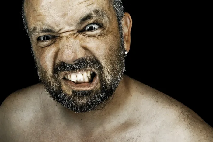 Framed Print : Angry Man with Beard Print