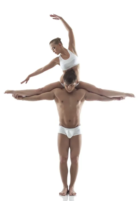 Framed Print : Attractive Acrobats Studio Print Framed Print : Attractive Acrobats Studio Print