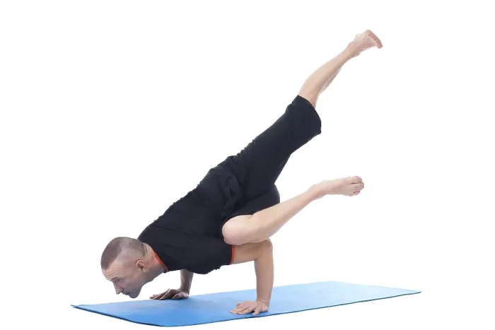 Framed Print : Concentrated Yogi in Difficult Asana Print Framed Print : Concentrated Yogi in Difficult Asana Print