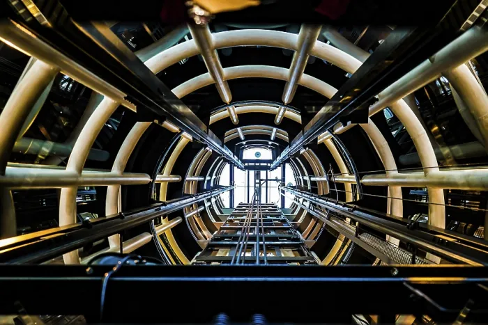 Framed Print : Sendai, Japan: Print of Elevator Structure Framed Print : Sendai, Japan: Print of Elevator Structure