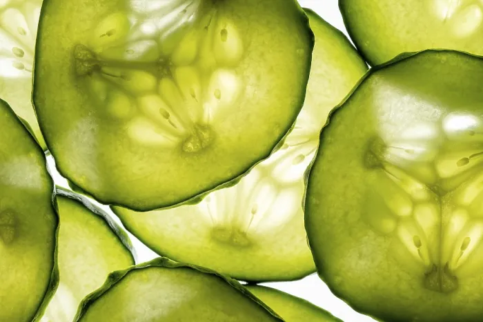 Framed Print : Close-up View of Translucent Cucumber Slices Print Framed Print : Close-up View of Translucent Cucumber Slices Print