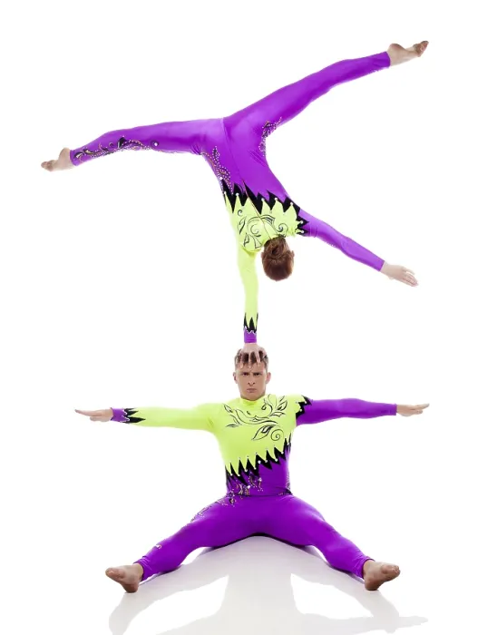 Framed Print : Focused Acrobats in Balance Print Framed Print : Focused Acrobats in Balance Print