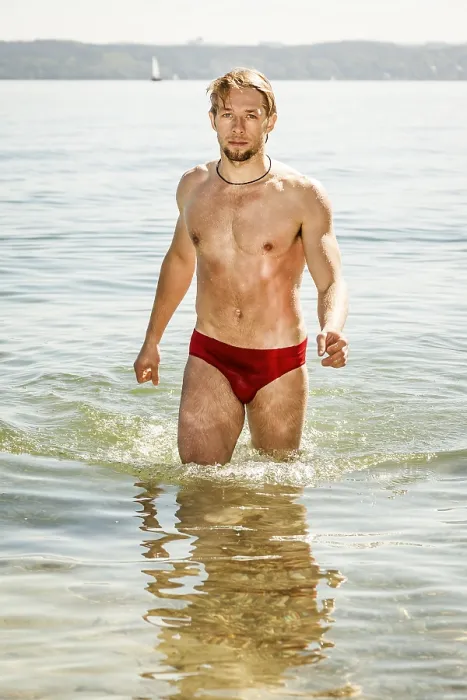 Framed Print : Handsome Man in the Water Print Framed Print : Handsome Man in the Water Print