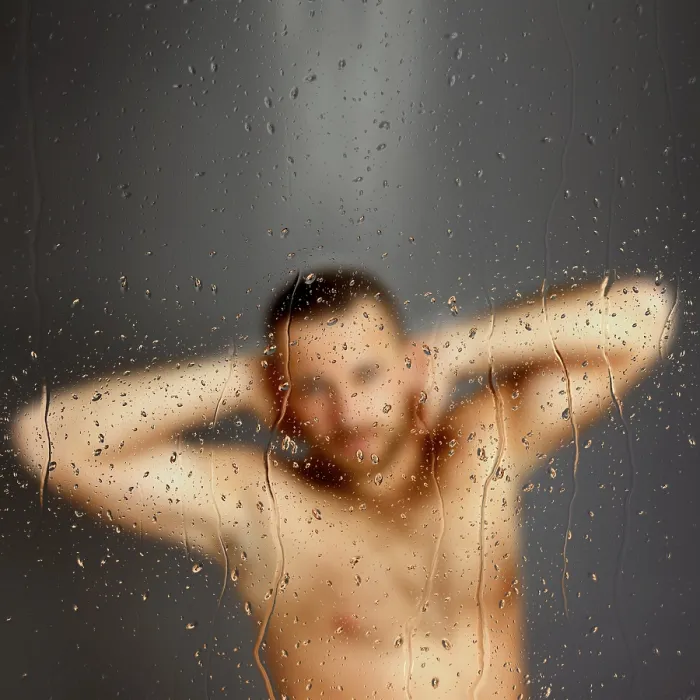 Framed Print : Man in the Shower Print Framed Print : Man in the Shower Print