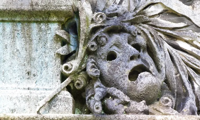 Framed Print : Grunge Stone Face Print Framed Print : Grunge Stone Face Print