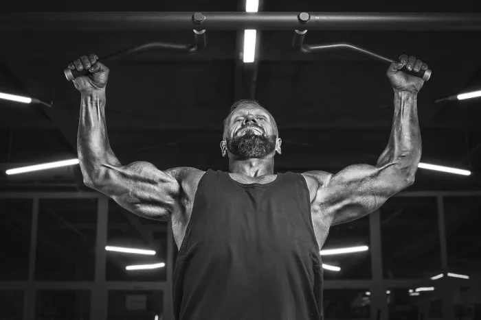 Framed Print : Athlete Performing a Pull-up Print Framed Print : Athlete Performing a Pull-up Print