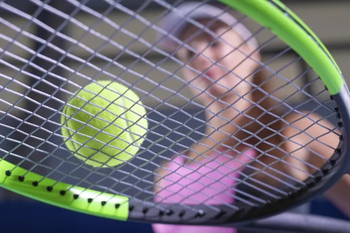 Framed Print : Tennis Ball on Racket Strings Print Framed Print : Tennis Ball on Racket Strings Print