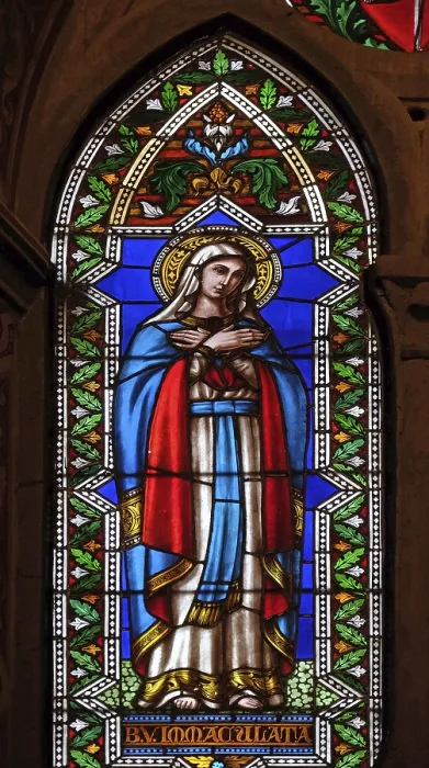 Framed Print : Immaculate Conception Stained Glass Print, Basilica di Santa Croce Framed Print : Immaculate Conception Stained Glass Print, Basilica di Santa Croce