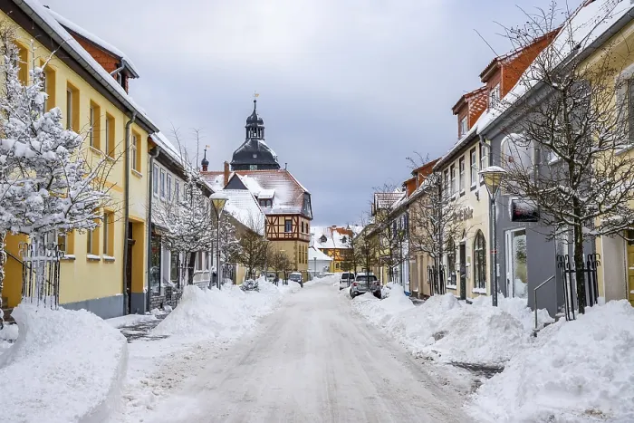 Framed Print : Harzgerode Winter Landscape Print Framed Print : Harzgerode Winter Landscape Print