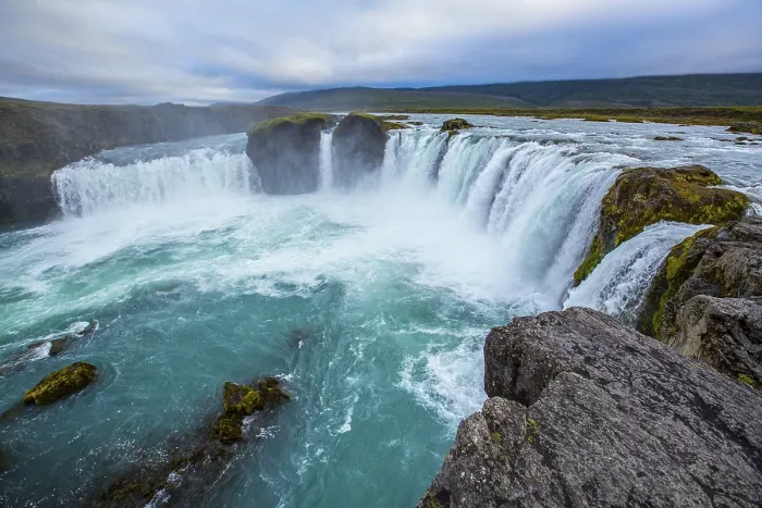 Framed Print : The impressive Godafoss waterfall from below Print, Iceland