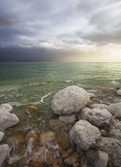 Framed Print : Dead Sea Thunderstorm Print: Unusual Light Effects Framed Print : Dead Sea Thunderstorm Print: Unusual Light Effects