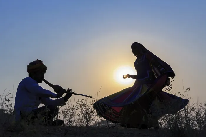 Framed Print : Indian Gypsy Dancing in Front of Setting Sun Print, Pushkar Framed Print : Indian Gypsy Dancing in Front of Setting Sun Print, Pushkar