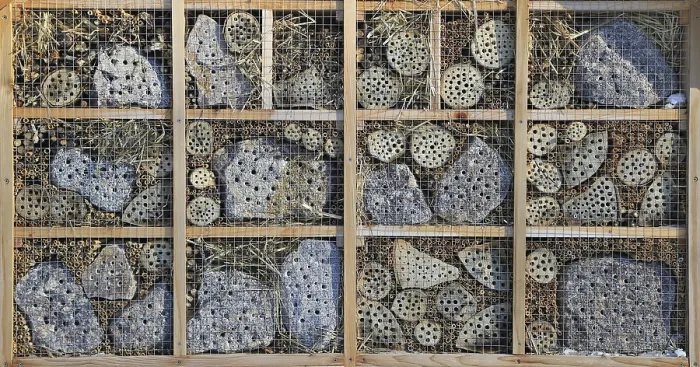 Framed Print : Insect Hotel Print with Various Materials Framed Print : Insect Hotel Print with Various Materials