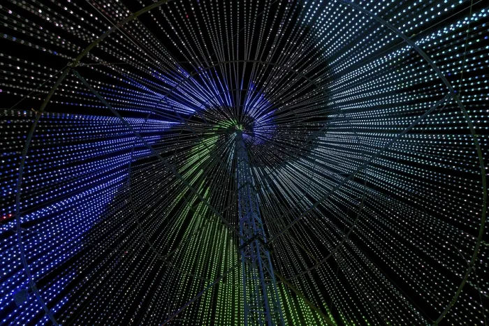 Framed Print : Inside the illumi tree, Light Show Print, City of Laval Framed Print : Inside the illumi tree, Light Show Print, City of Laval