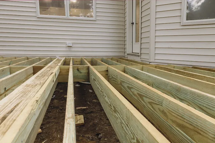 Framed Print : Above Ground Deck Installation Print Framed Print : Above Ground Deck Installation Print