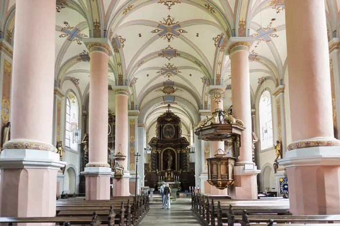 Framed Print : Interior View, Carmelite Monastery Print, Beilstein, Germany