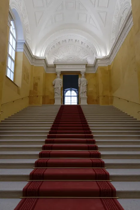 Framed Print : Interior view, Yellow Staircase Print, Graggenau Residence