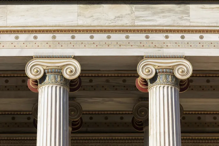 Framed Print : Ionic Columns of the Academy of Athens Print, 1885 Framed Print : Ionic Columns of the Academy of Athens Print, 1885