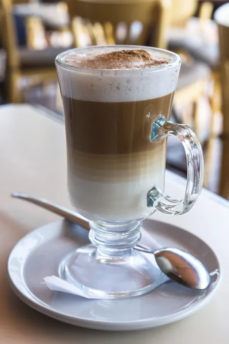 Framed Print : Irish Coffee Cup Print on Cafe Table Framed Print : Irish Coffee Cup Print on Cafe Table