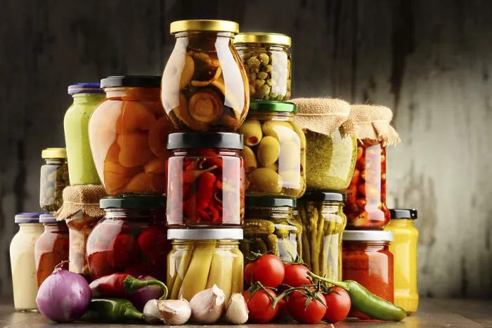 Framed Print : Jars with Pickled Vegetables Print Framed Print : Jars with Pickled Vegetables Print