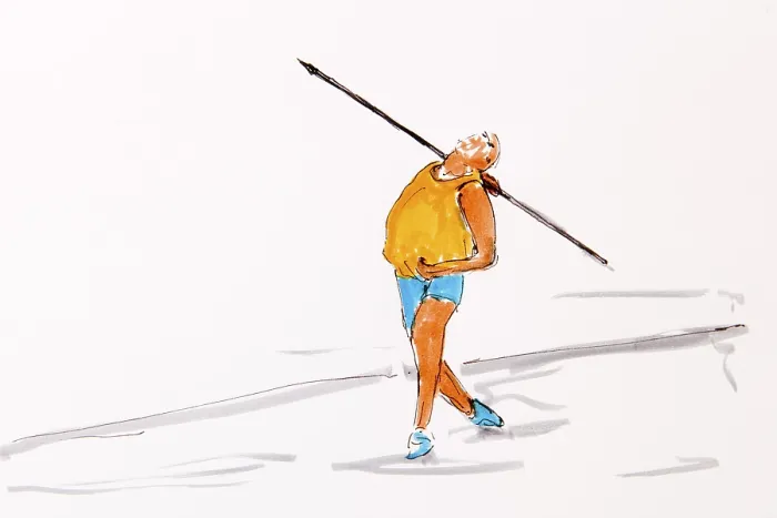 Framed Print : Javelin Thrower Print by Gerhard Kraus Framed Print : Javelin Thrower Print by Gerhard Kraus