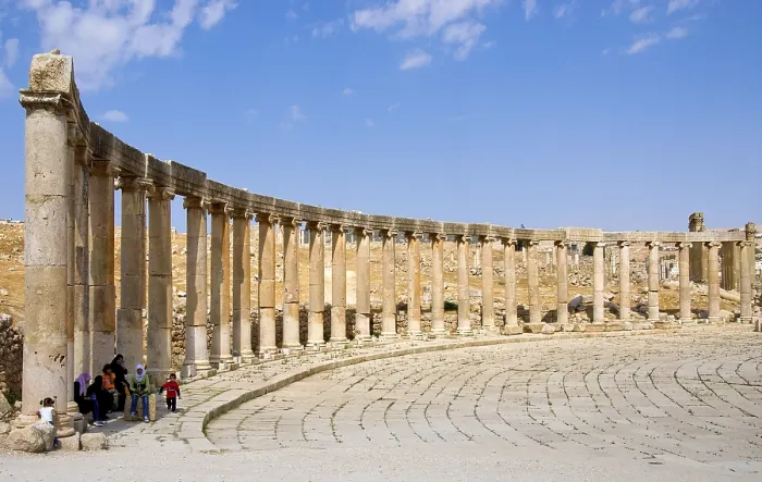 Framed Print : Jerash, Jordan Print: Ancient Ruins Scene Framed Print : Jerash, Jordan Print: Ancient Ruins Scene